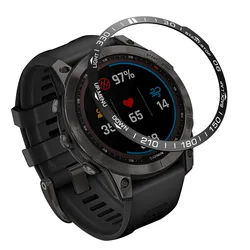 Stainless Steel Adhesive Bezel Ring Protective Cover - Garmin Fenix 7X (Black White)