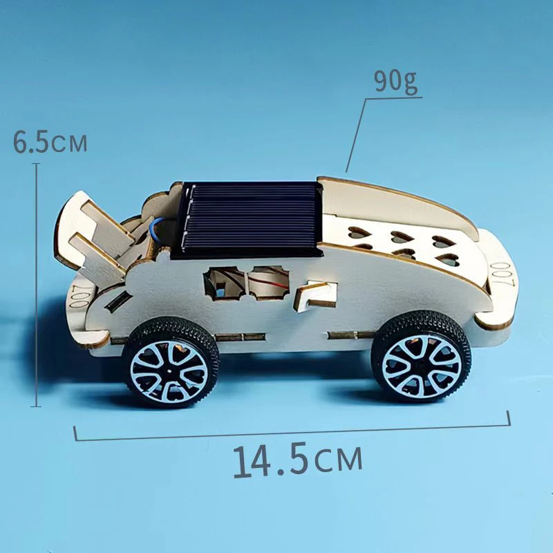 Handmade Science Experiment Learning Toy Gifts for Children Early Education DIY Assembly Wooden Solar Power Car Model solar car toy