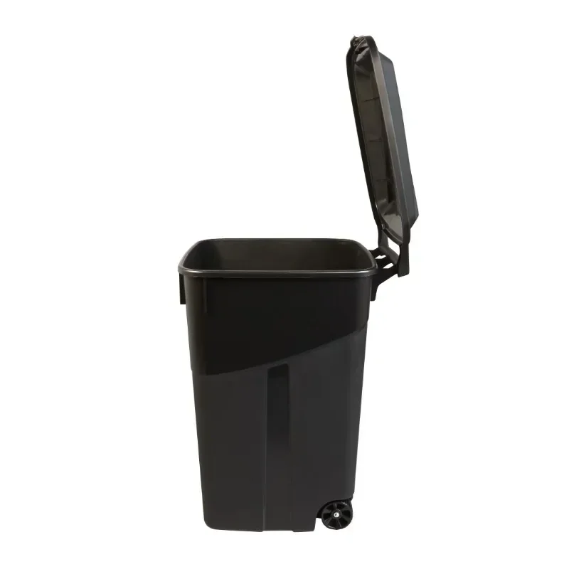 45-Gallon Heavy-Duty Black Wheelie Trash Can 4