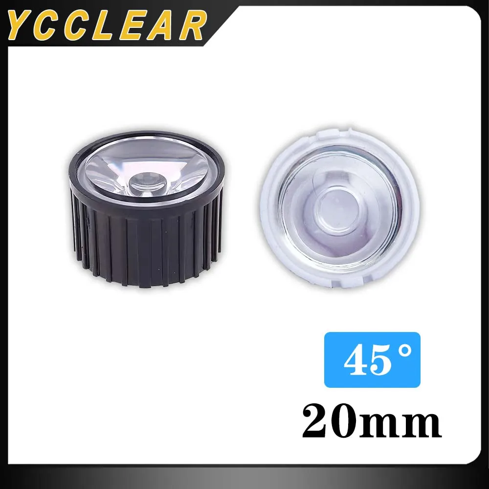 

High Quality 20mm Flat Bottom Condenser Lens With High Power 45 Degrees For Light Beads DIY Flashlight 100pcs