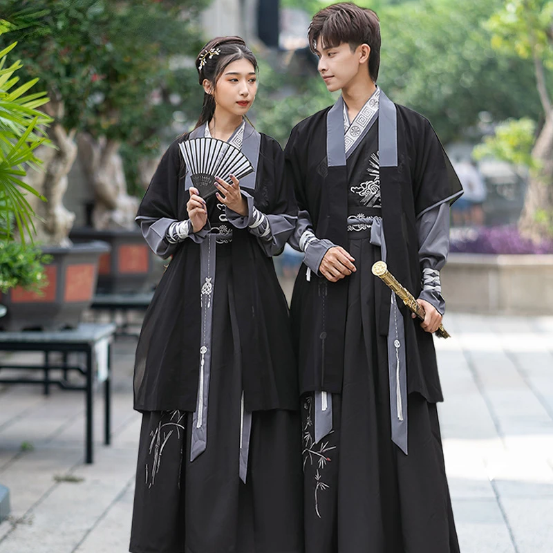 

Tang Dynasty Costume Hanfu Dress Traditional Classical Couple Folk Suit Ancient Chinese Swordsman Clothing Man Kimono Tang Suit