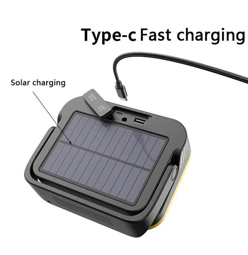 Portable Camping Lamp Solar Outdoor Spotlight Waterproof Flashlight Emergency Rechargeable Magnetic Hold Led Work Light 7500mAh led flashlight camping lamp led work light