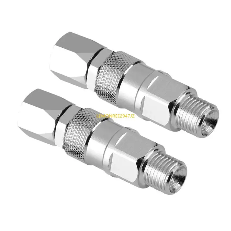 63HA Pack of 2 Sturdy Stainless Steel Airless Sprayer Joint Connectors 1/4 Inch Accessory with Various Paint Sprayers