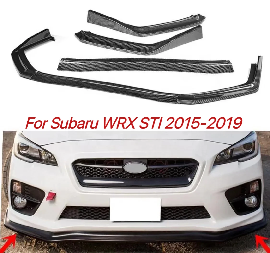 

3Pcs Car Front Bumper Splitter Lip Chin Spoiler Diffuser Bumper Body Kit For Subaru WRX STI 2015 2016 2017 2018 2019