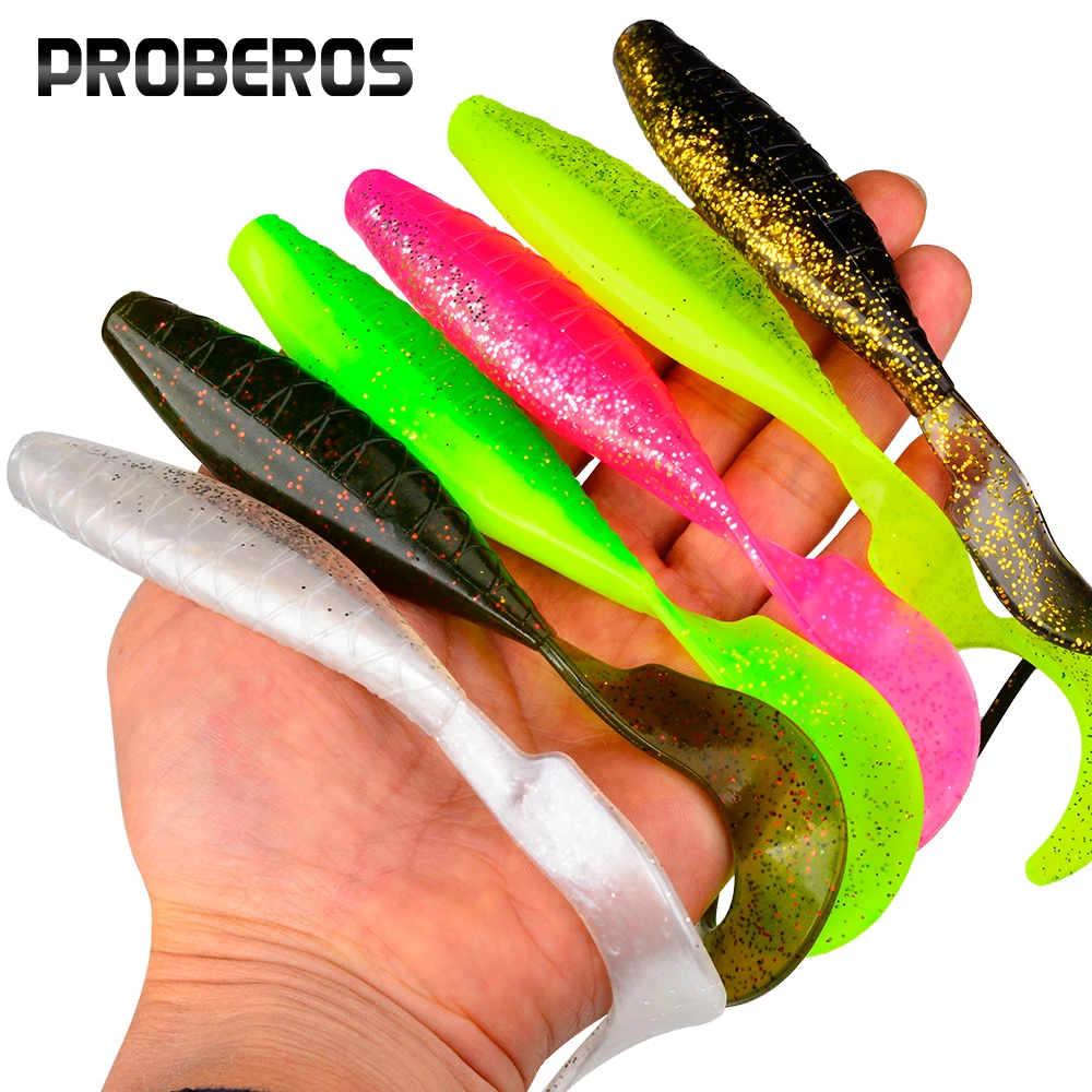 PROBEROS Weicher Kunststoff-T-Schwanz-Fischköder, 2 Stück/Beutel, künstlicher, stromlinienförmiger, fischförmiger Schwimmköder, 16 cm – 23,4 g, Barracuda-Fischköder