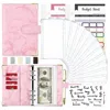 A6 Money Saving Organizer PU Leather Budget Binder Marble Notebook Budgets Planner 2023 Envelope Office School Supplies 1