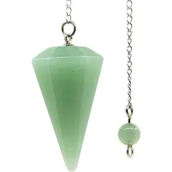 Natural Quartz Agate and Amethyst Healing Crystal Pendant (Green Aventurine)