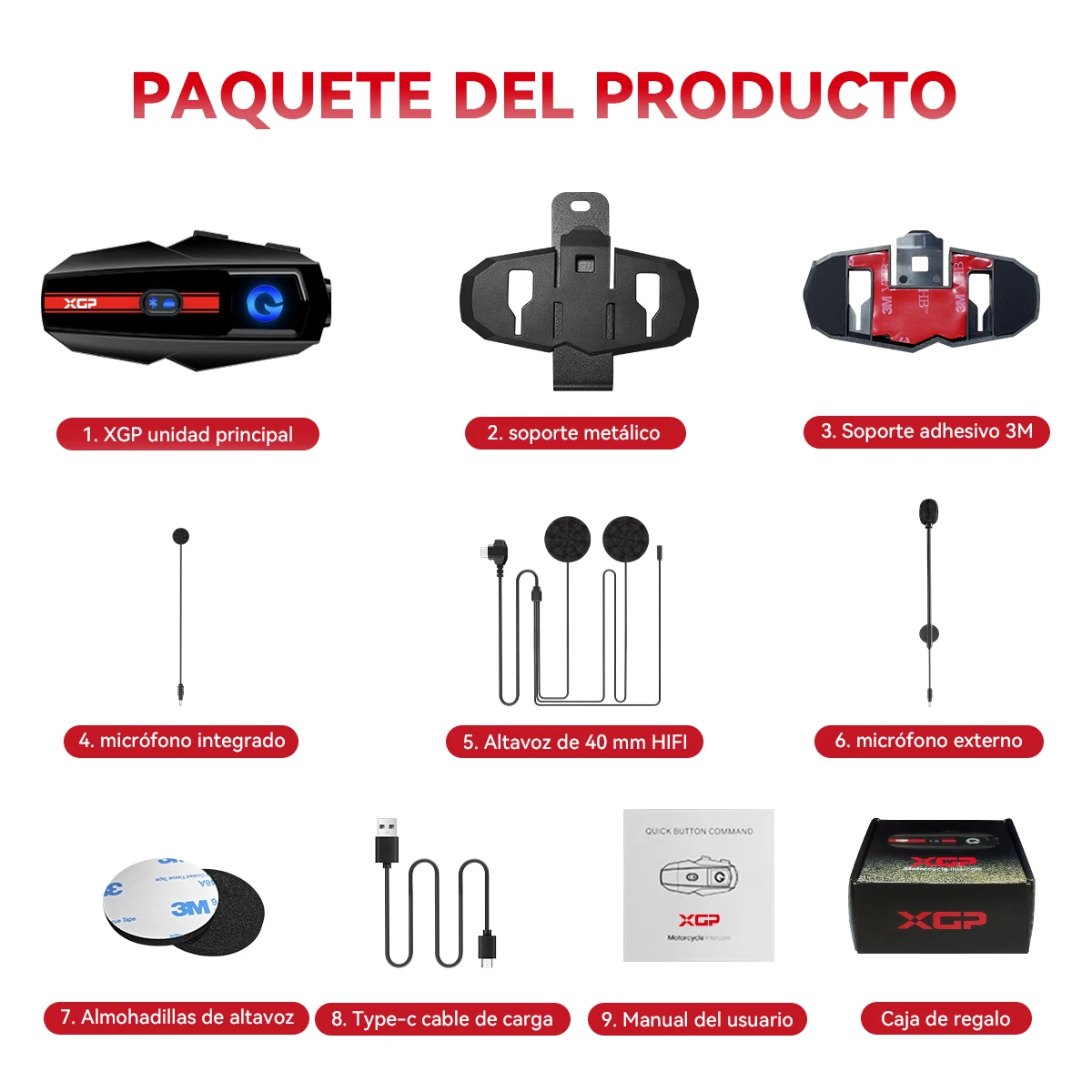 Motorrad Intercom Headset Bluetooth Wasserdicht Für 2 Fahrer_voghion.com