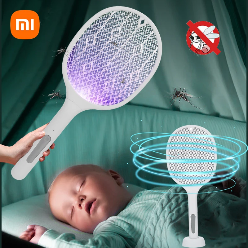 XIAOMIMosquitoSwatterFliesZapperRacket2In1WithUVLamp