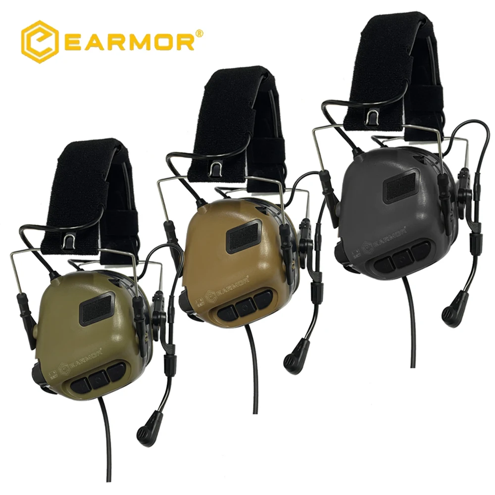 Earmor M32 MOD4 Tactical Headset, U94 PTT Adapter Set, Adequado para Baofeng Rádio Comunicação, Tiro Liquidação de Ruído