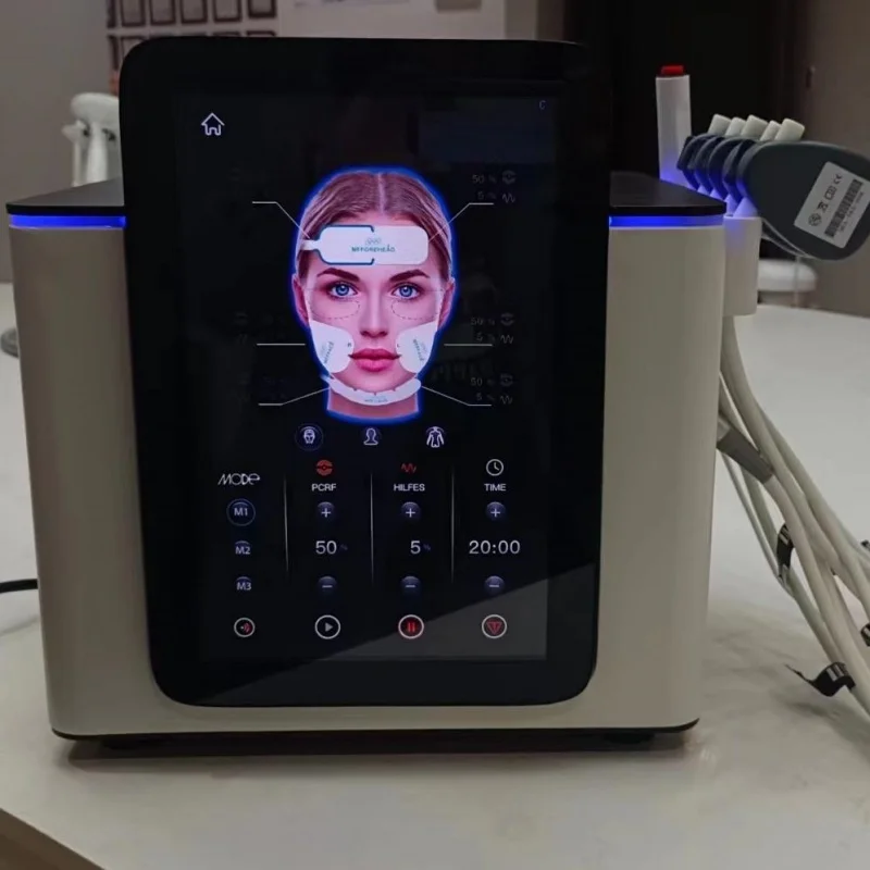 Skin lifting jawline sculpture forehead wrinkle removal microcurrent machine