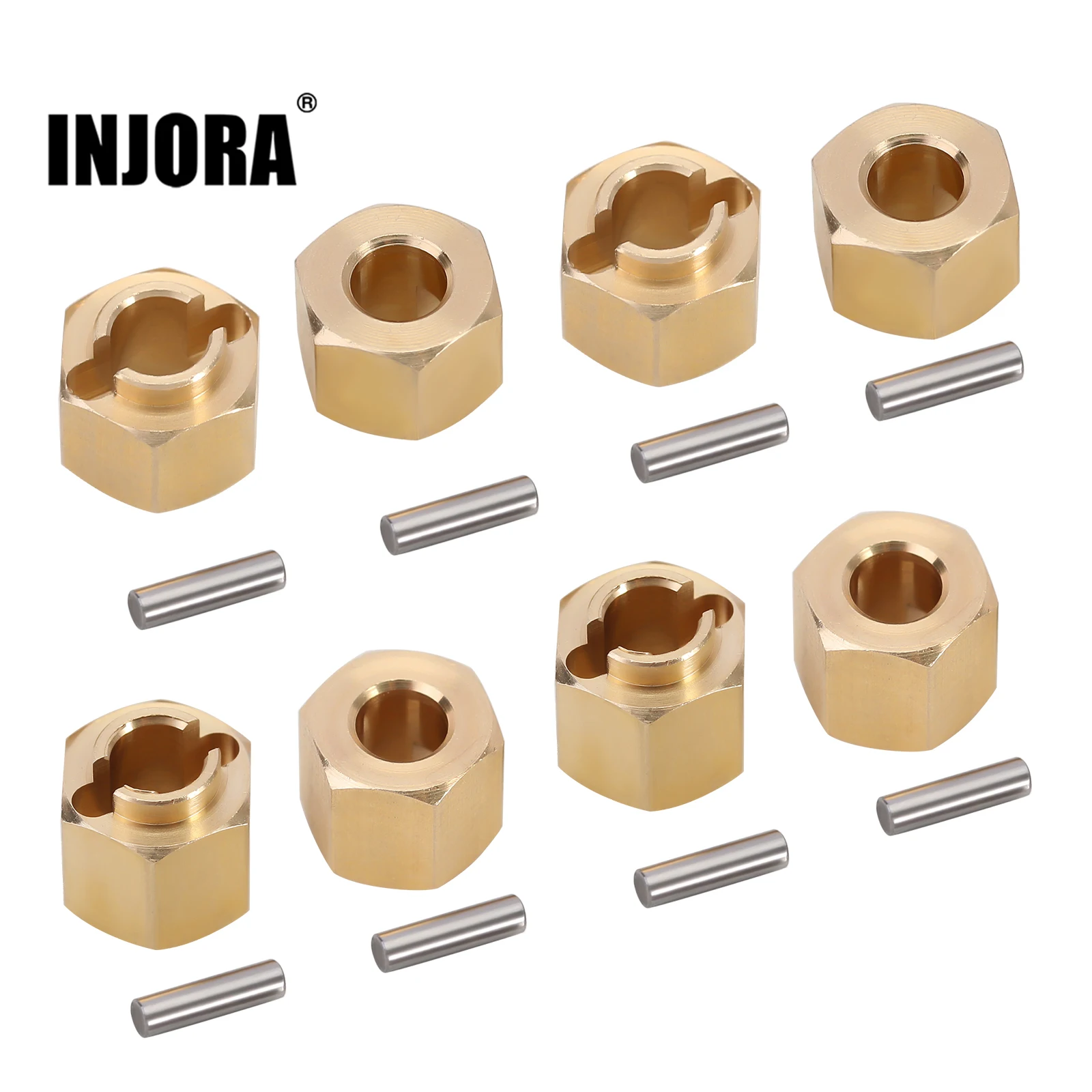 INJORA 7MM Brass Wheel Hex Hub Extenders 5/6/7/10MM Thickness for 1/18