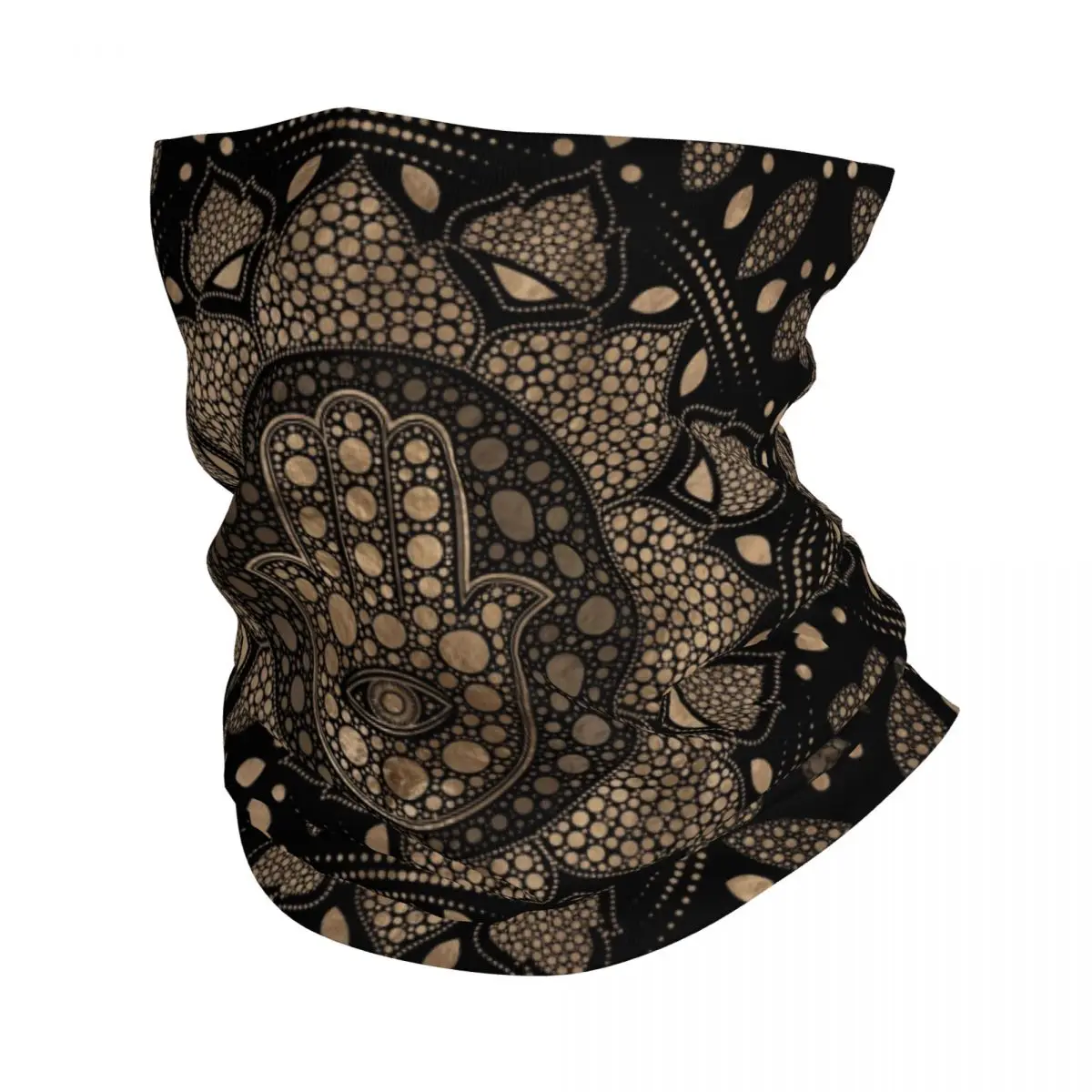 

Fatima In Lotus Mandala Bandana Neck Cover Printed Hamsa Hand Mask Scarf Warm Face Mask Fishing for Men Women Adult Breathable