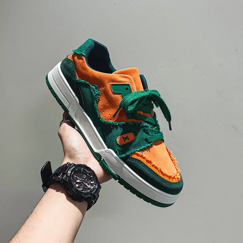 

2022Winter New Hot Selling Color Matching Soft Sole Shoe Fashion Student Casual Shoes Men Sports Shoe Trend Personality Men Shoe