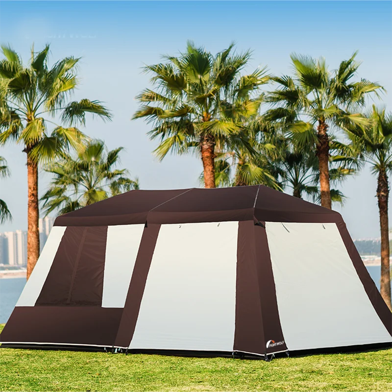 

Палатка туристическая двухслойная непродуваемая, на 8-10 человек