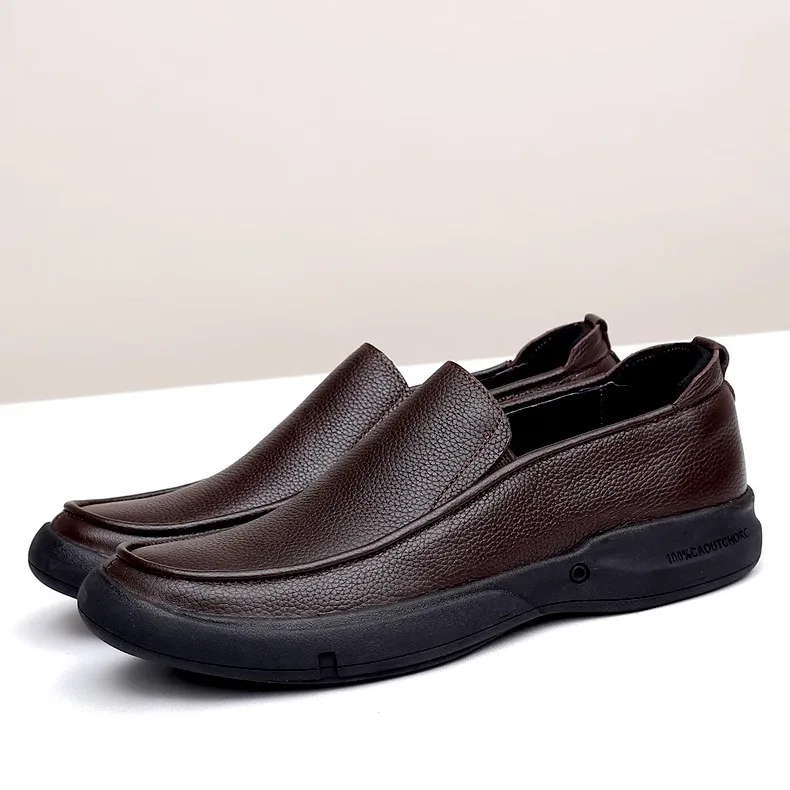 LIHUAMAO Slip On Loafers Men Shoes Casual Cow Leather Designer Comfortable Walking Sneakers outdoor work shoes for men 2