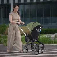 Poussette bidirectionnelle 4 en 1 multifonctionnelle pour nouveau-né, chariot pliable 3 en 1 avec siège 3