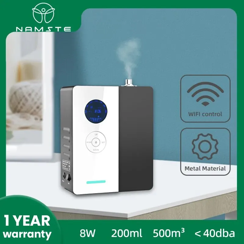 NAMSTE 500m³ Aroma Diffuser Perfume Essential Oils Air Freshener Electric Aromatic Oasis Metal Smart  Home Fragrance Flavoring namste metal material perfume column diffuser fragrance humidifier air freshener electric aromatic oasis 100ml essential oils