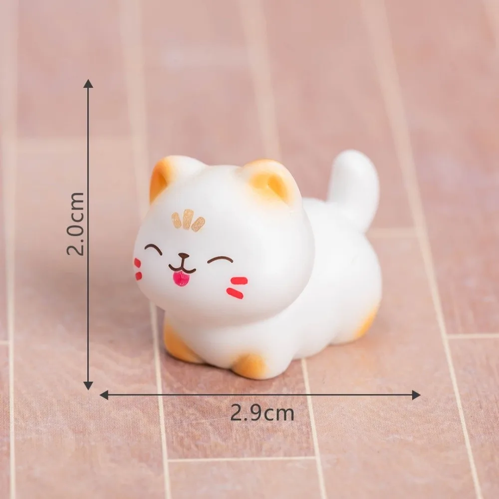Charming DIY Cartoon Cat Resin Miniature Desktop Figurine Decor
