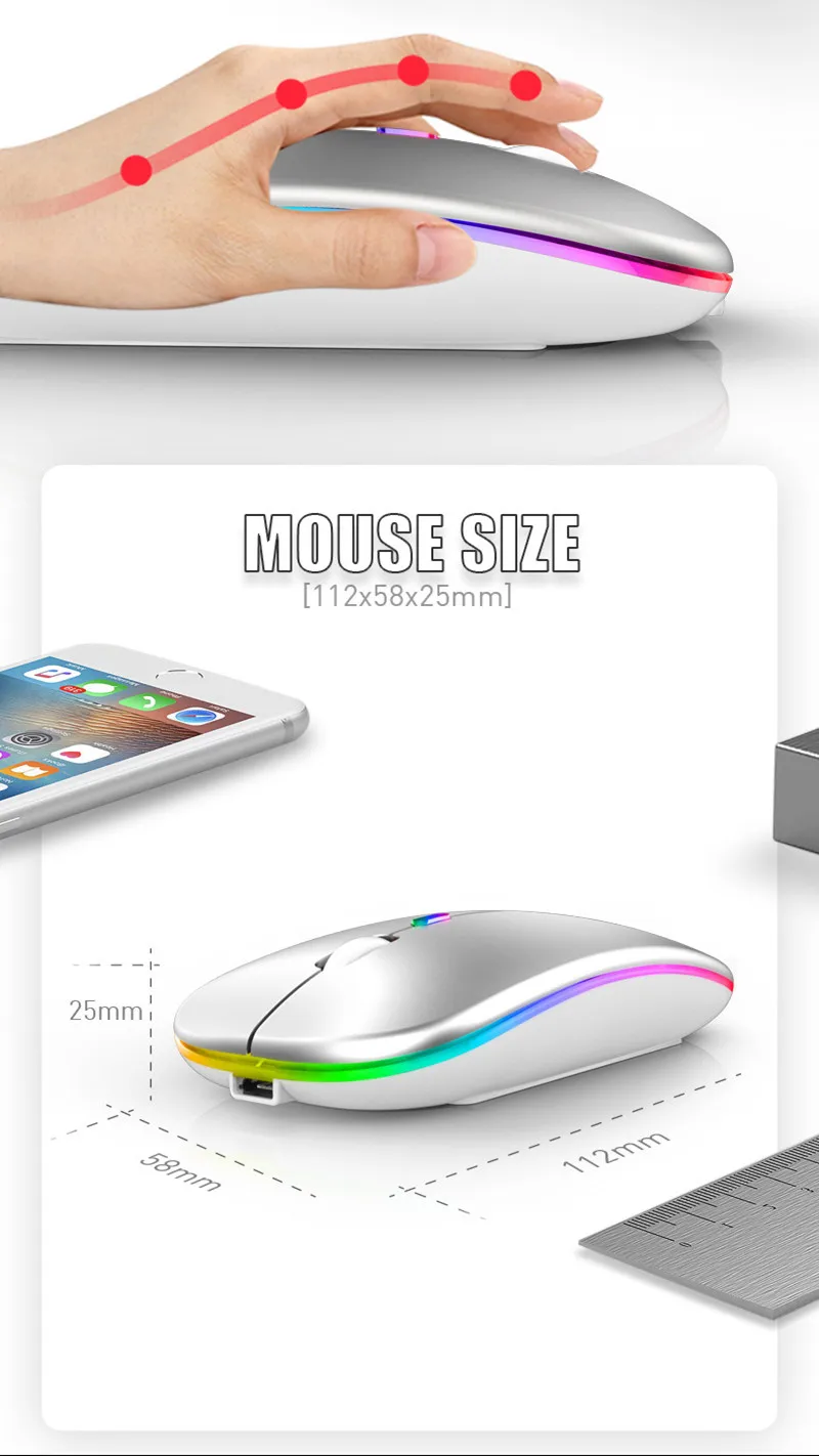 digital mouse Wireless Mouse Bluetooth Charging Light 4 Button Mouse Rechargeable Mouse Wireless Computer Silent LED Ergonomic Gaming  Mouse best pc mouse