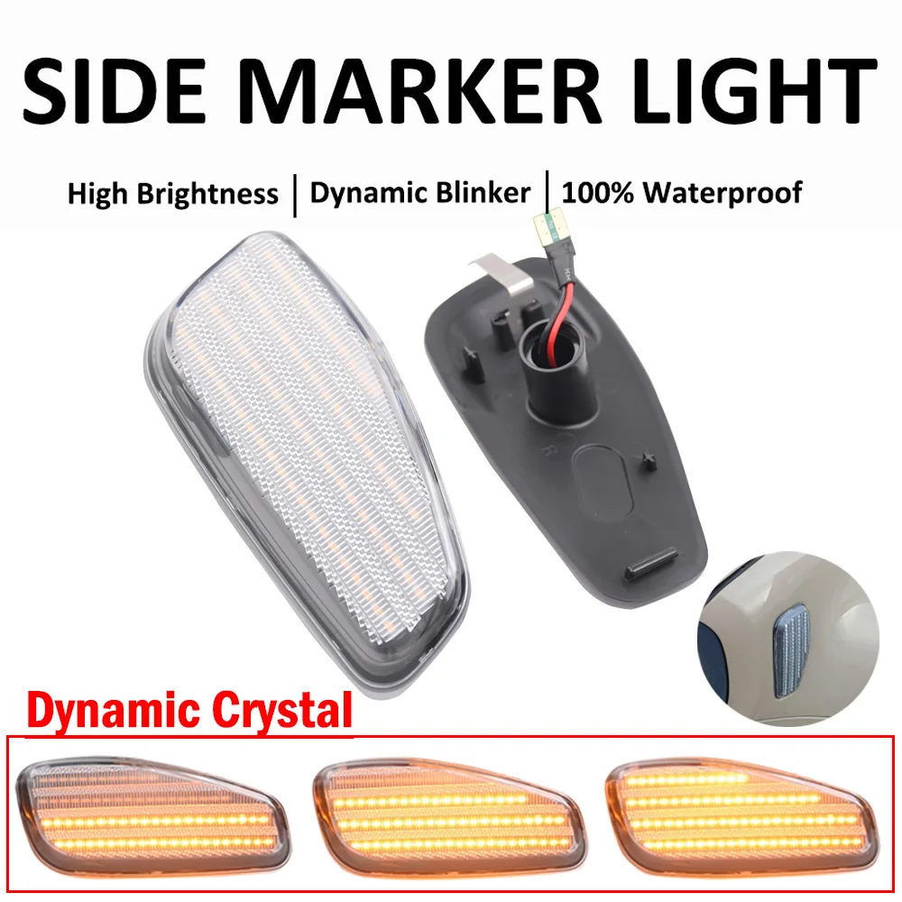 njssjd Amber Front LED Side Marker Light for 2015 2016 2017 2018 2019