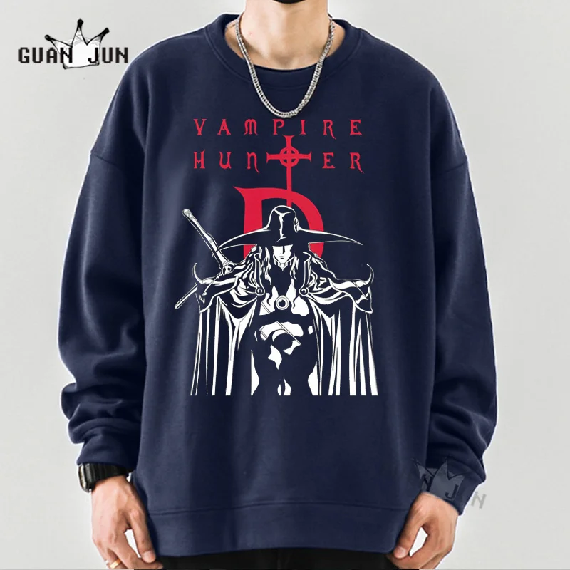 Felpe Anime 2022 Estate Vintage Unisex High Street Vampire Hunter D Pattern Manga Mens Graphic Hoodies Unisex