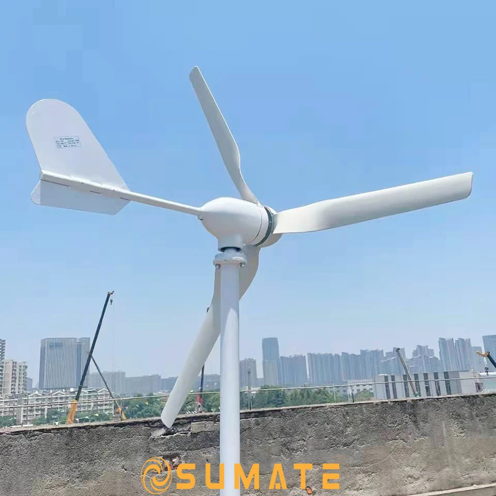 10KW 12V 24V 48V Horizontal Wind Power Turbine For Home Farm Electric Generator 10000W Windmill 3 Blades Three Phase AC