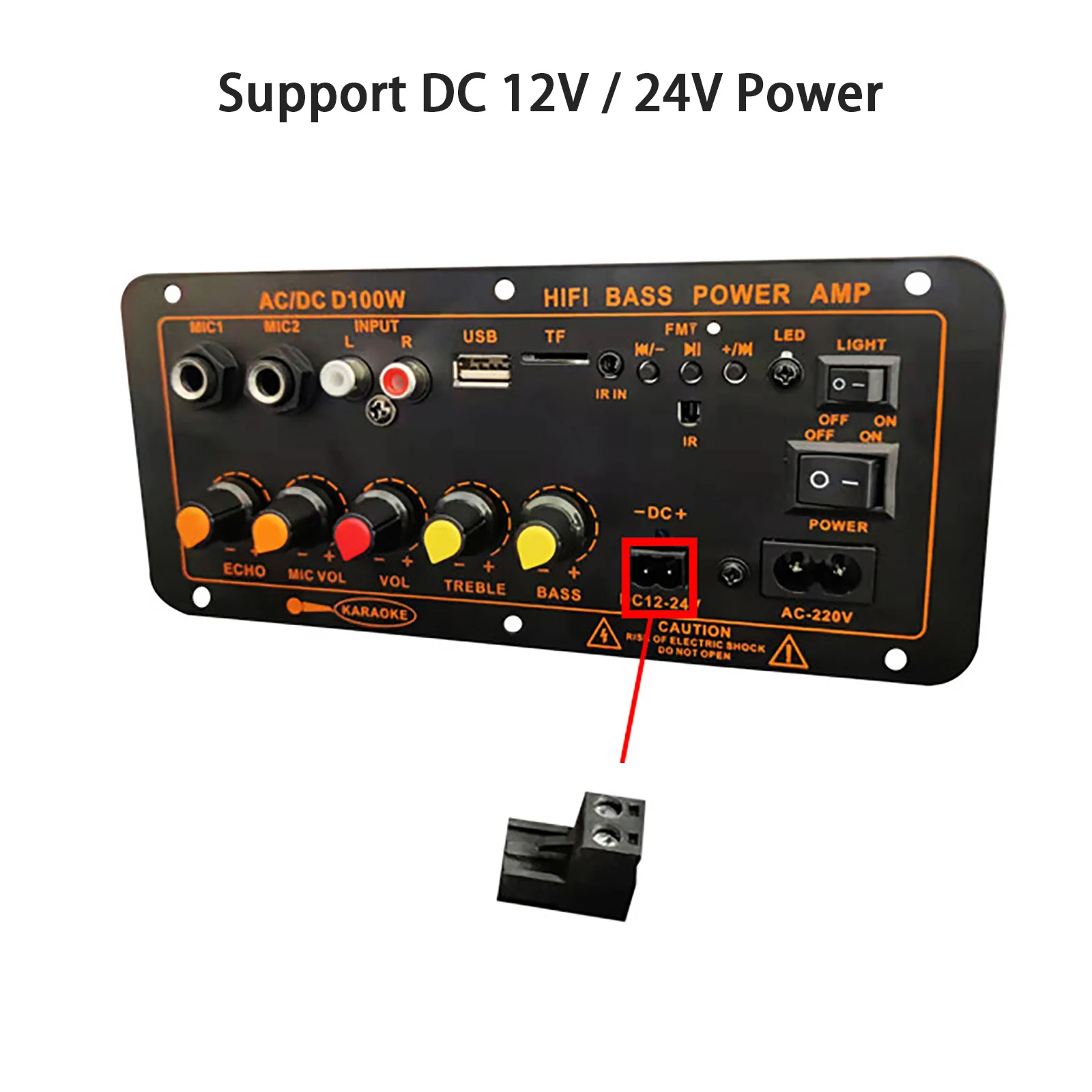 D100 Bluetooth Amplifier Board Rated 100W Max 300W Karaoke Audio Speaker Subwoofer Bass Hifi Amplificador Board 220V EU