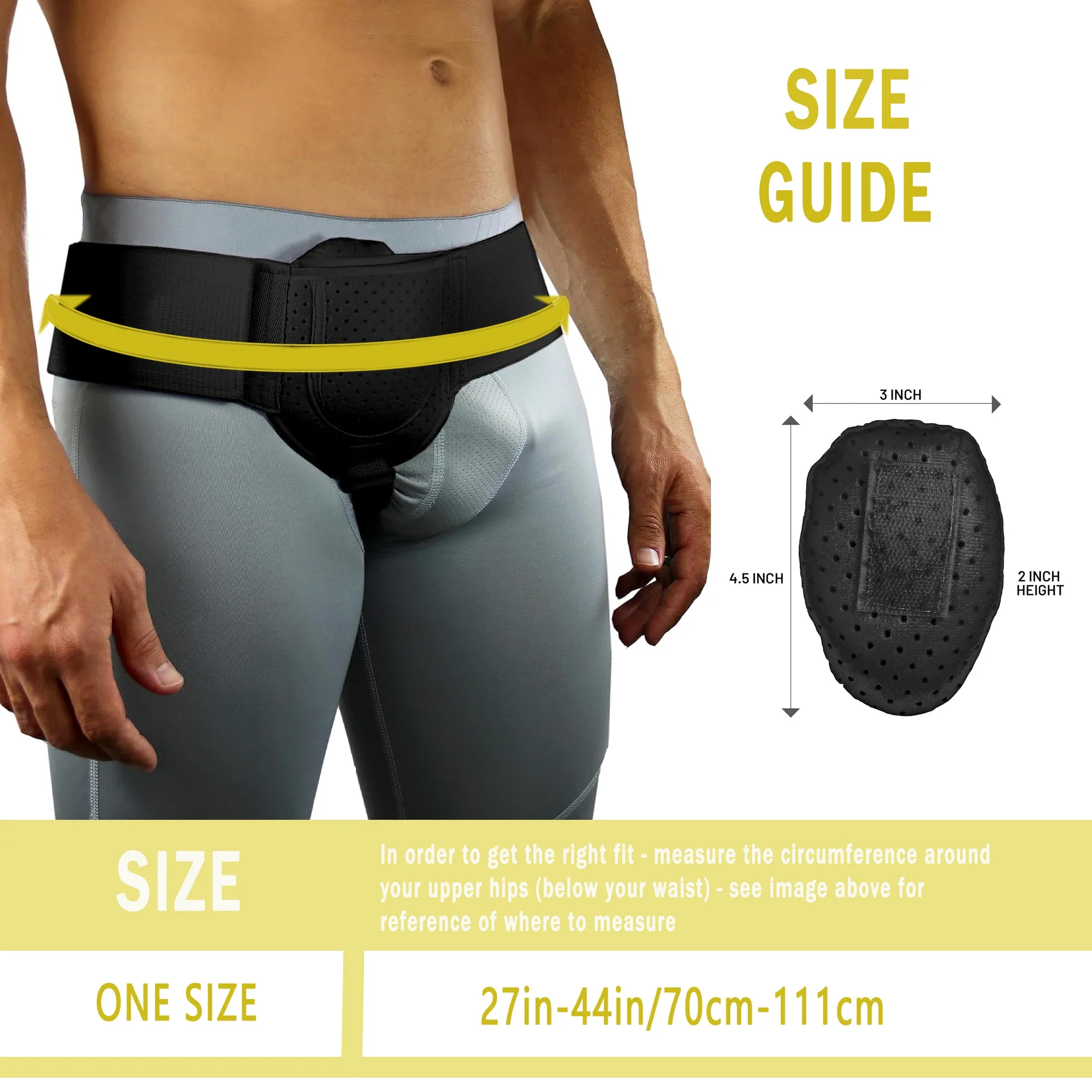Everyday Medical Hernia Guard / Inguinal Hernia Belt For Men Left or Right Side&Post Surgery Inguinal Support Truss brace