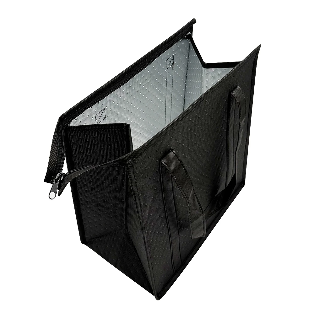 1pc Thermal Insulated Cooler Bag Textured Non-Woven Fabric with Front Pocket and Zipper... - SKU TICB1010 - UGI Packaging