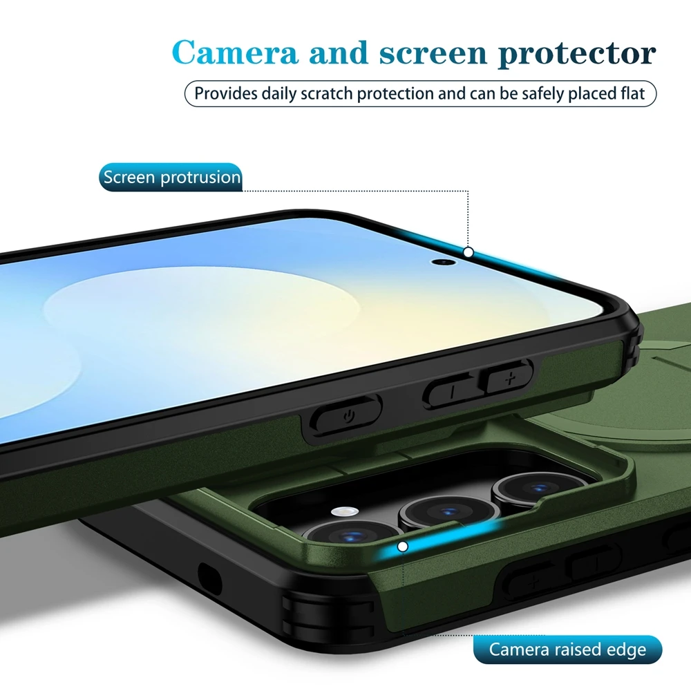 Magnetic Stand Holder Armor Case with Magsafe Wireless Charging Compatibility
