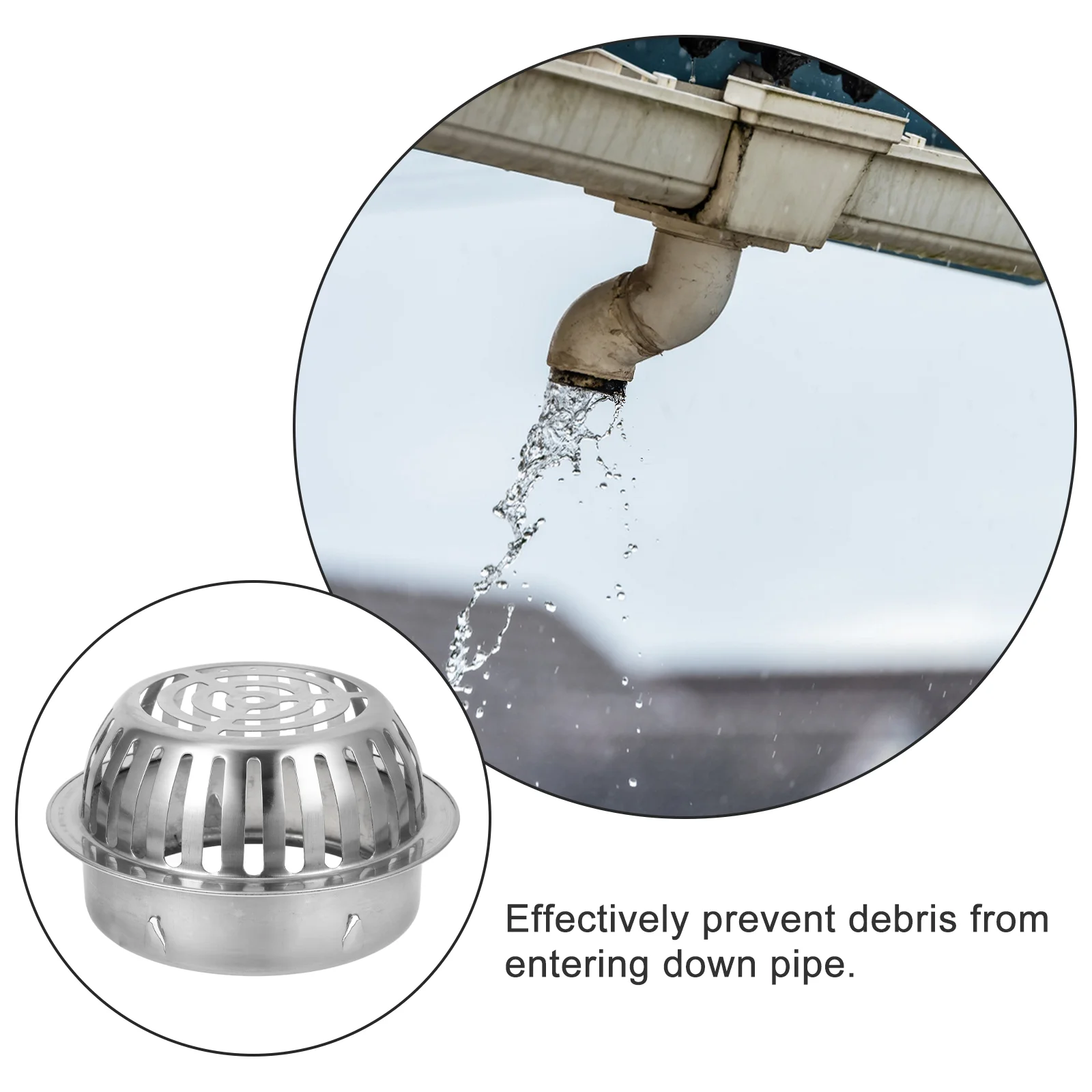 Gutter Guard Filter Roof Anti-block Covers Drain Downspout Stainless Steel Rooftop