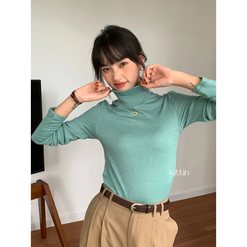 

23 New modelsCountry Autumn and Winter Turtleneck Wool Blended Bottoming Shirt Soft Skin-Friendly Elastic Pullover Long-Sleeved