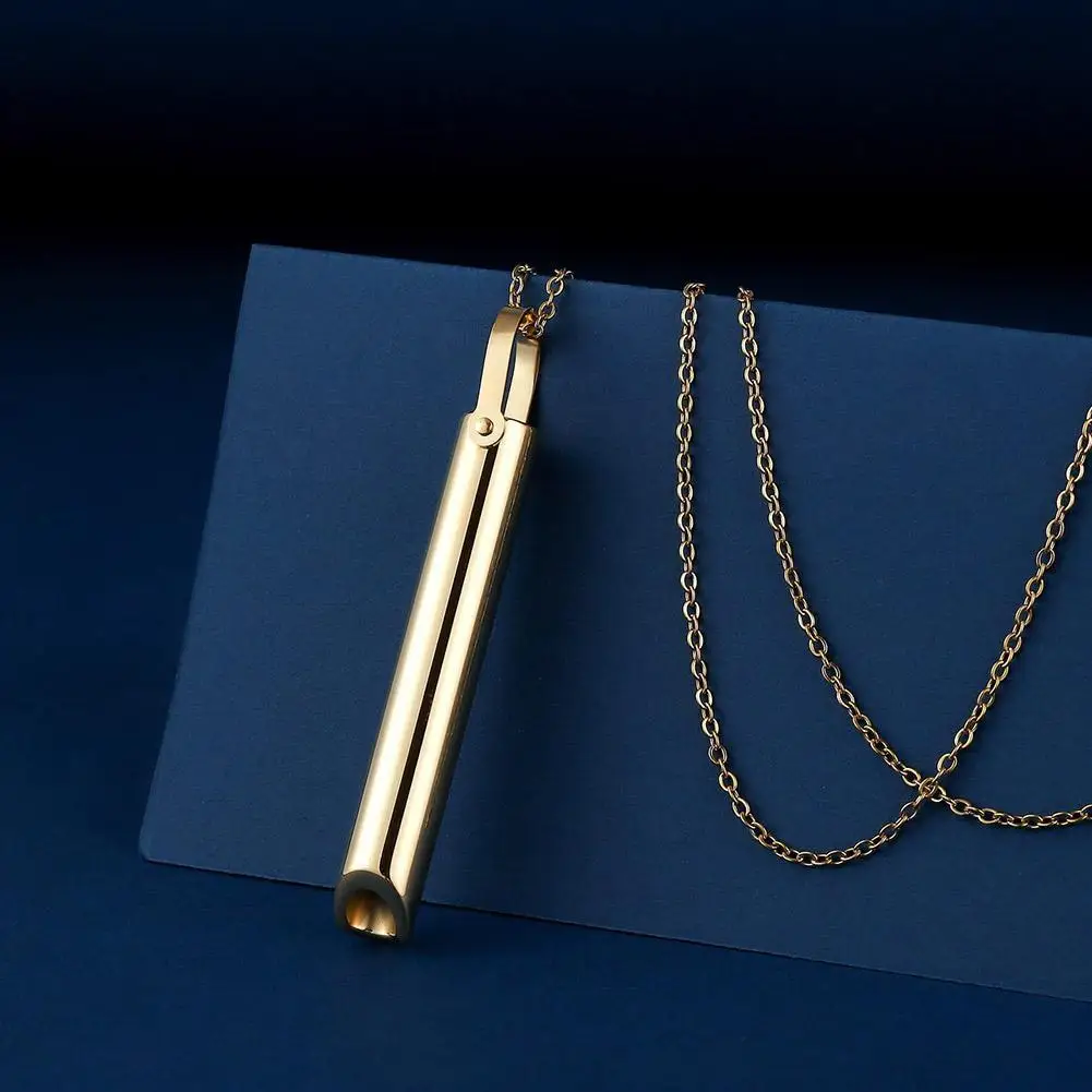 Stainless Steel Mindfulness Breathing Necklace for Women Men