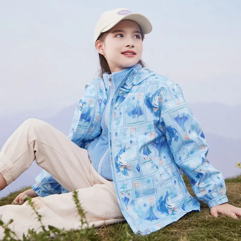 

Новинка Осенняя детская модная ветрозащитная куртка «Холодное сердце» для принцессы и Эльзы из мультфильма «Три в одном» милый и Милый жакет для девочек подарок на праздник