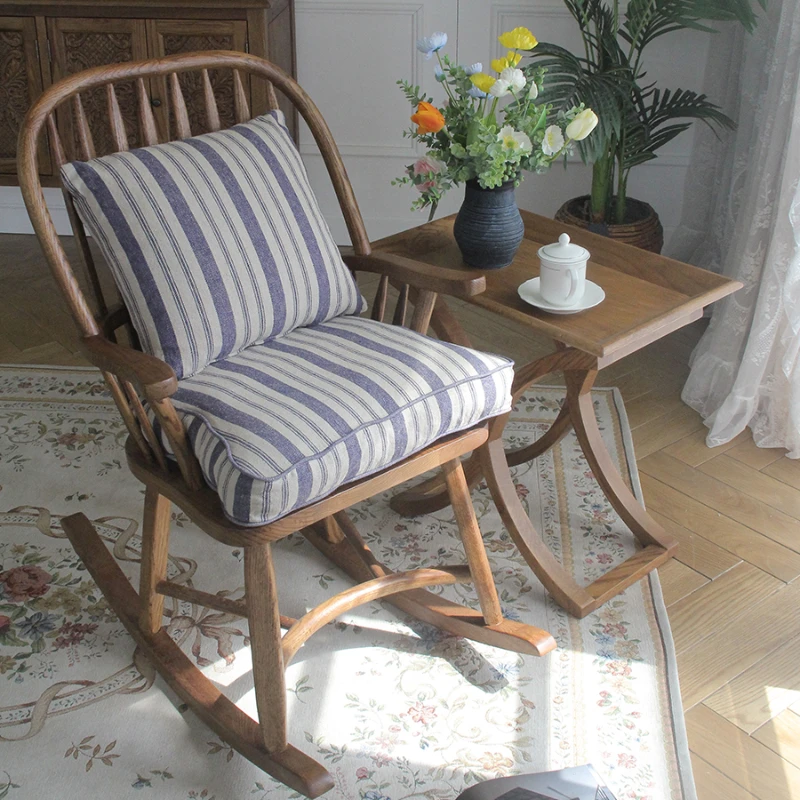 

Деревенские кресла-качалки из массива дерева, Ретро Винтажные дубовые стулья, балконы для дома, стулья для отдыха, диваны для отдыха, кресла для отдыха