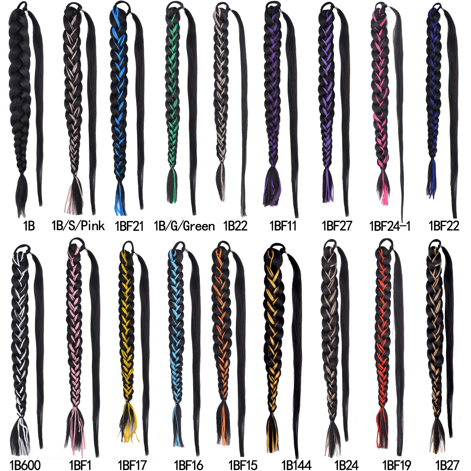 34” Braid Ponytail Extension - Langes glattes Wrap Around Haarteil - Flauschiges natürliches Haar für Frauen - Tägliches Styling - DIY 7