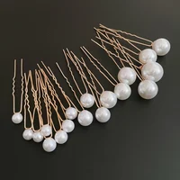 Épingles à cheveux à Clip métallique en forme de U pour femmes, 18 pièces, simulation de perle, diadème de mariée, accessoires pour cheveux, outils de coiffure de mariage 6