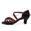 PU Satin Salsa Latin Dance Shoe Girls Women Tango Ballroom Dance Shoe High Heel Soft Dancing Shoes 5/7cm Ballroom Dance Sandals 4