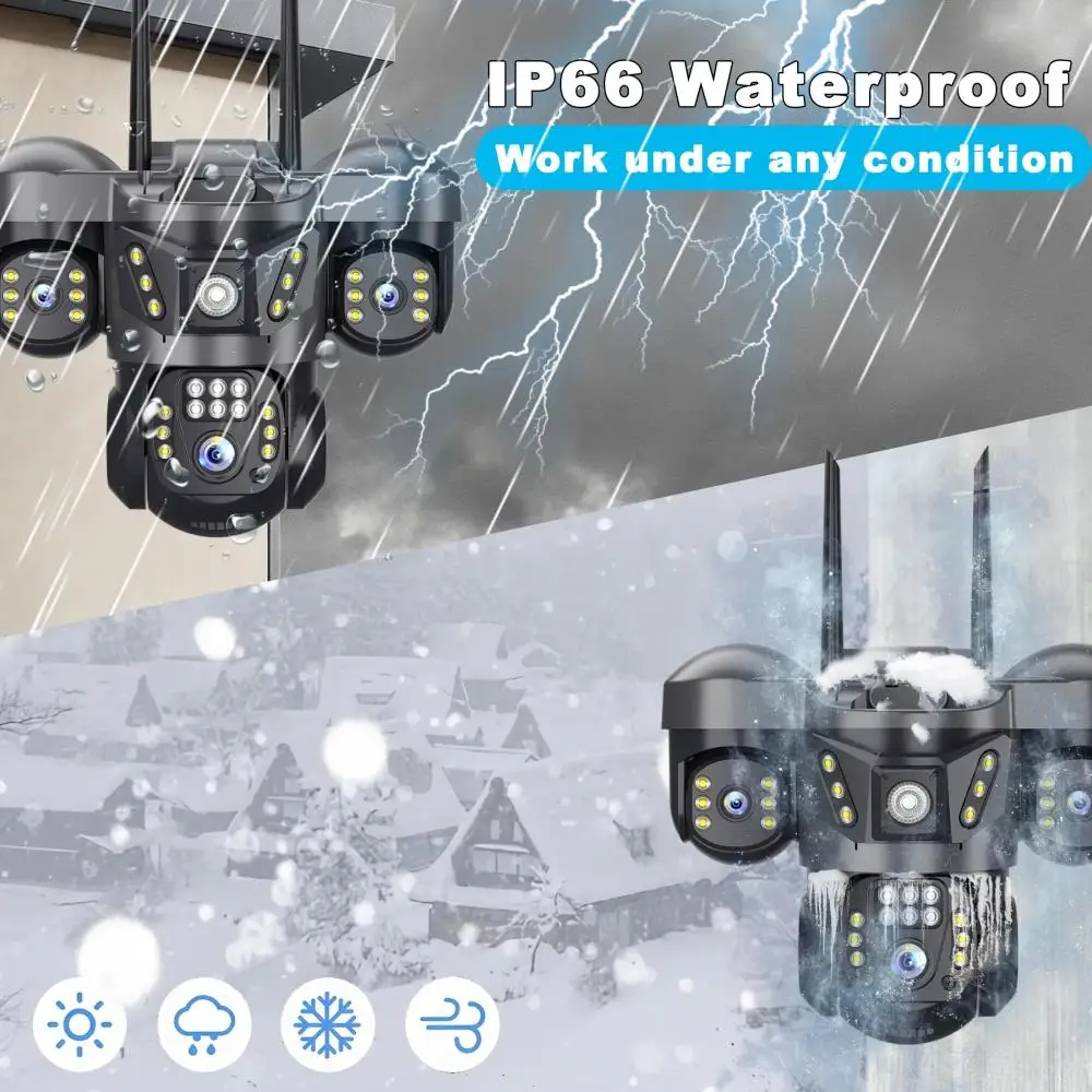 15MP 8K WIFI IP Camera 10X Zoom Triple Lens Outdoor Triple Screen PTZ Cam Waterproof CCTV Auto Tracking Security Surveillance 3