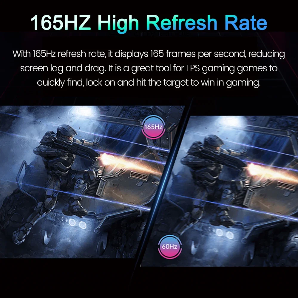 PC XBox PS5 ġ ġ ũ ޴  100% DCI-P3 16:9 HDR 1MS FreeSync IPS ũ  ÷, 15.6 ġ, 2K, 165Hz