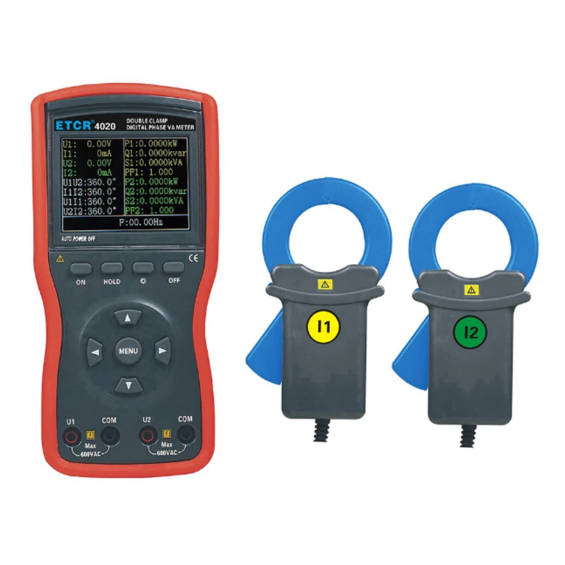 ETCR4020 Phase Voltammeter Double Clamp Digital 600V Large Caliber Intelligent P