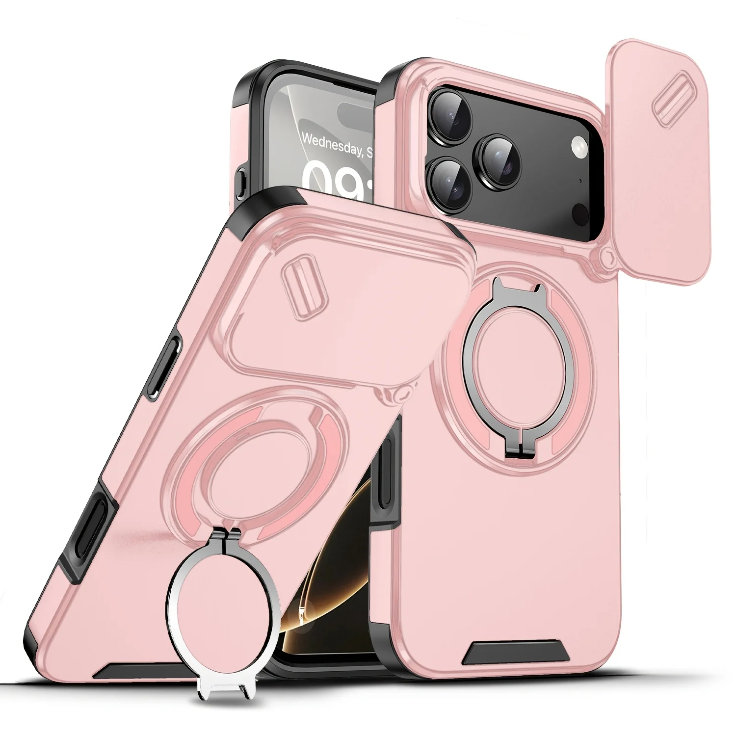 Premium Heavy Duty Magnetic Armor Case with Slide Camera Protection