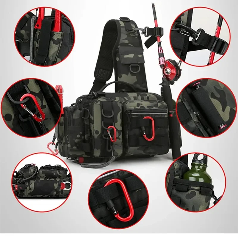 Fishing Tools Fishing tackle Shoulder Bag Storage Bag Portable Fishing Rod Holder Outdoor Sports Flying Fishing
