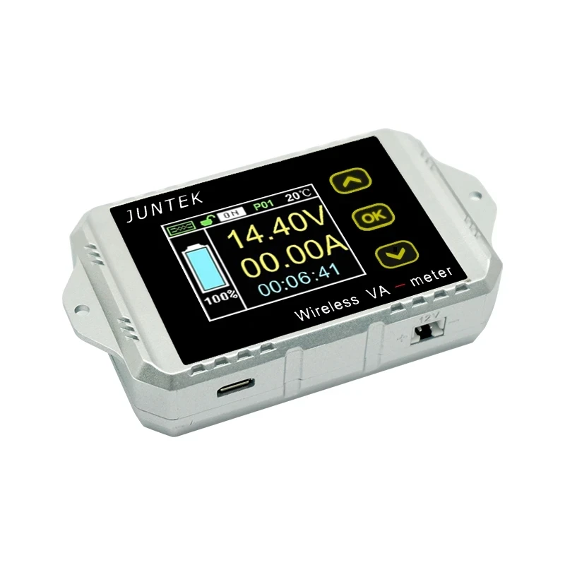 

VAT1050 100V 50A Wireless Ammeter Voltmeter Battery Capacity Monitoring Coulomb Counter 12V 24V 48V Color Screen Meter