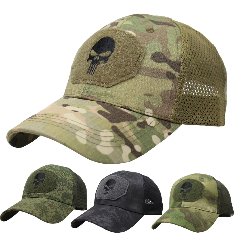 Camouflage Tactical Baseball Cap Skull Combat Cap Men Women Multicam Camo Outdoor Basketball Football Fishing Hiking Hunting Hat