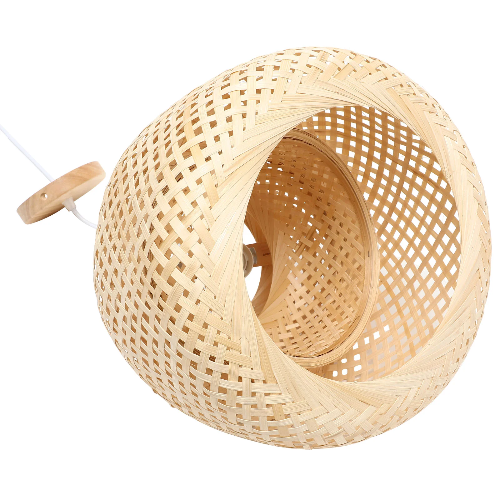 

Современное ручное плетение, бамбуковое искусственное покрытие, подвеска для столовой, лампа без лампы