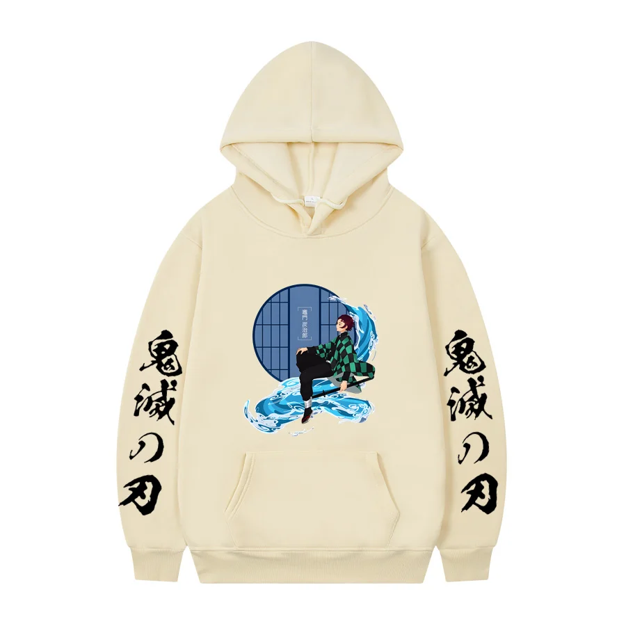 

Толстовка унисекс с капюшоном, аниме рассекающий демонов, для мужчин и женщин, стиль Харадзюку, Kimetsu No Yaiba, Весенняя уличная одежда