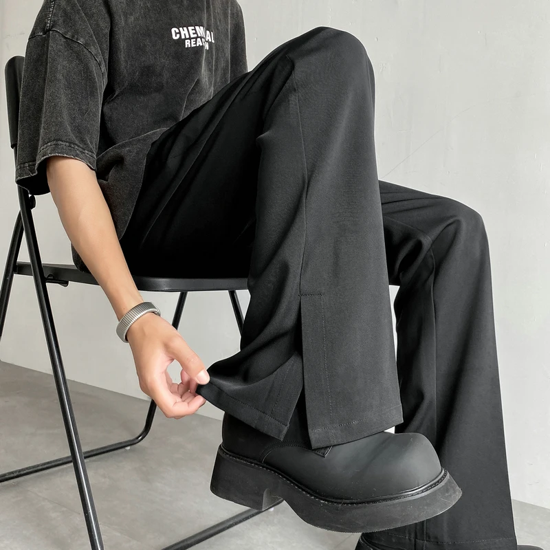 Suit Pants Men Fashion Social Mens Dress Pants Korean Loose Casual Flared Mens Office Formal Trousers M-2XL suit pants men pants business pants