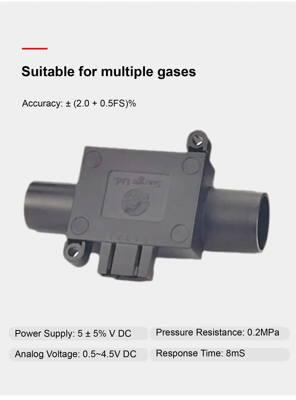 Gas Mass Flow Sensor FS1015CL for Oxygen Air Nitrogen Argon Ventilator Anesthesi
